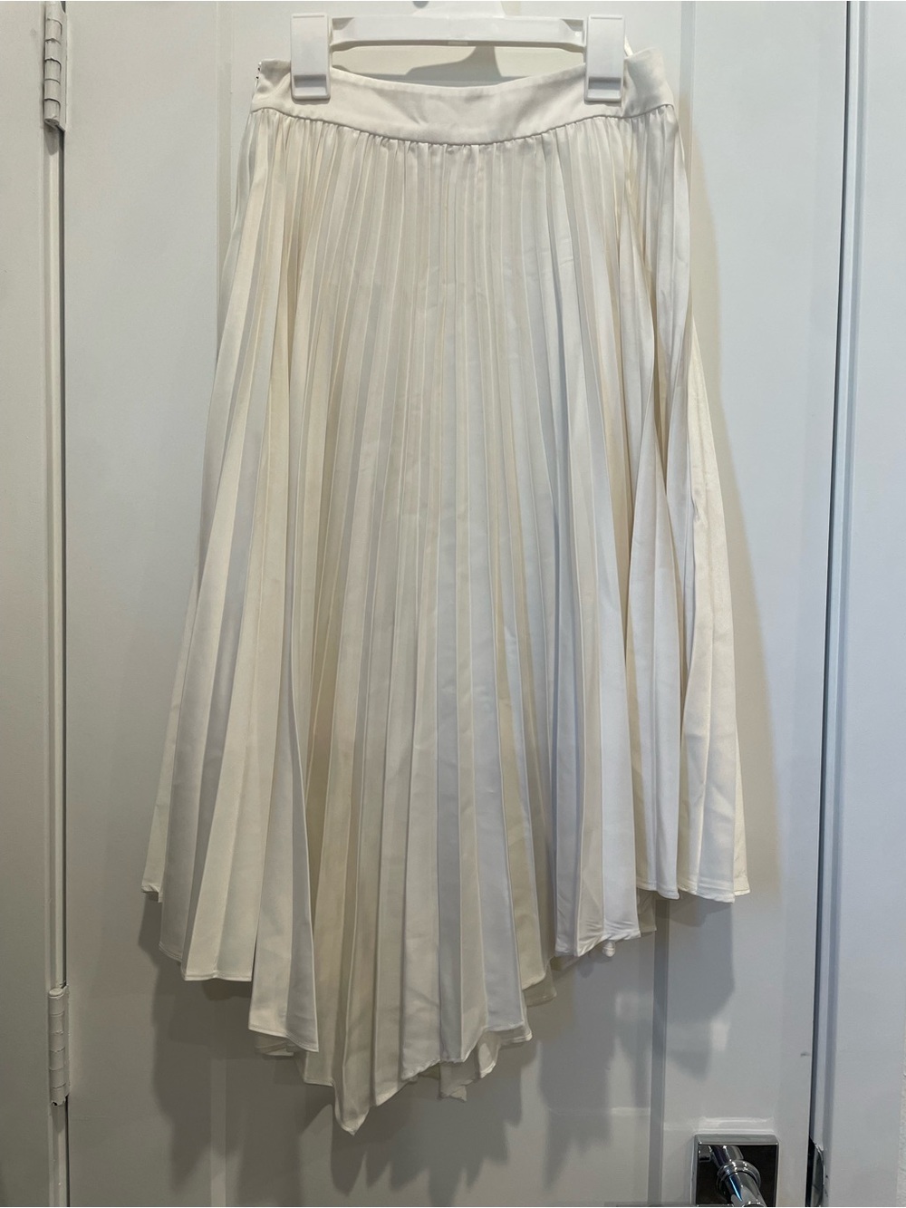 🤍MOTF White Satin Asymmetrical Midi Skirt Size XS